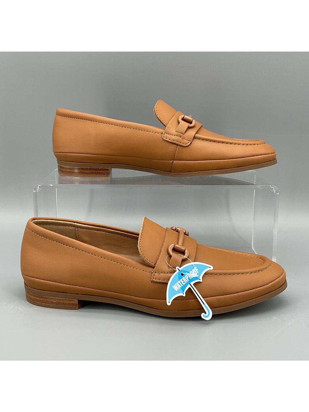NEW Aqua College Women’s Waterproof Bossy Slip On Flat Loafers Tan Size 6.5M